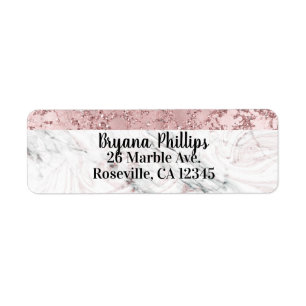 Rose Gold Modern Glam Marble & Glitter Decorative