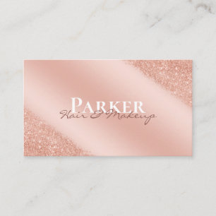 Rose Gold Modern Glam Signature Hair Makeup Business Card