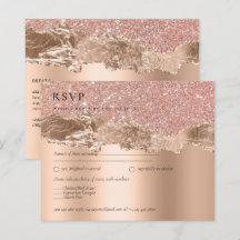 Rose Gold Modern Glamour Wedding Invite
