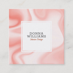 Rose-gold modern marble square business card
