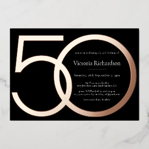 Rose Gold Modern Minimalist 50th Birthday