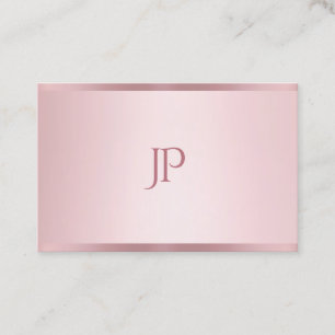 Rose Gold Modern Minimalist Monogram Template Business Card