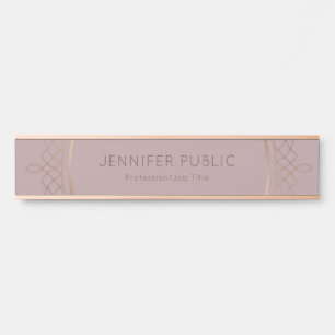 Rose Gold Modern Minimalist Template Elegant Door Sign