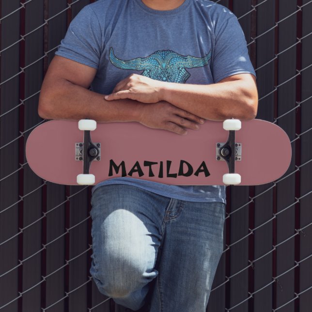 Rose Gold Modern Name | Stylish Trendy  Skateboard (Outdoor 3)
