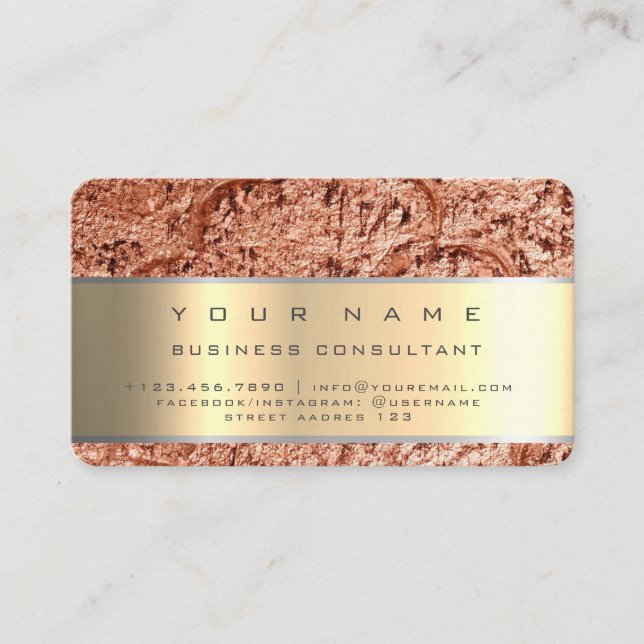 Rose Gold Modern Professional Business Consultant Business Card (Front)