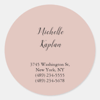 Rose Gold Modern Professional Exclusive Classic Round Sticker