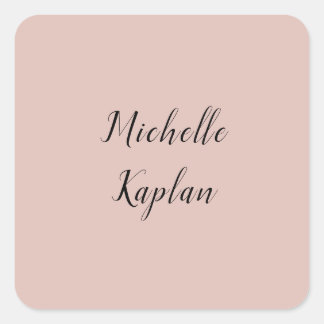 Rose Gold Modern Professional Exclusive Name Square Sticker