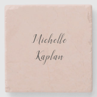 Rose Gold Modern Professional Exclusive Name Stone Coaster
