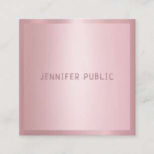 Rose Gold Modern Professional Template Elegant Square Business Card