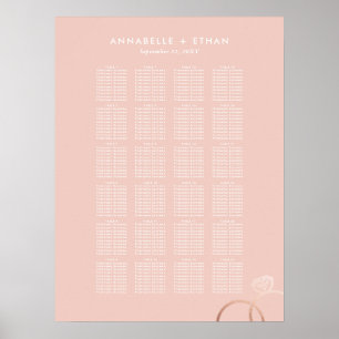 Rose Gold Modern Rings Blush Wedding Seating Chart