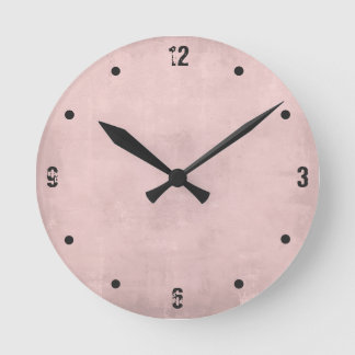 Rose Gold Modern Rustic Abstract Round Clock