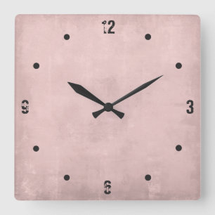 Rose Gold Modern Rustic Abstract Square Wall Clock