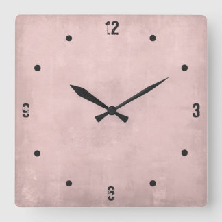 Rose Gold Modern Rustic Abstract Square Wall Clock