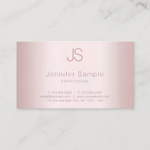 Rose Gold Modern Template Elegant Monogram Simple Business Card