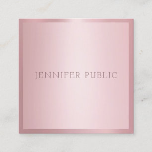 Rose Gold Modern Template Elegant Professional Square Business Card