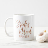 Rose Gold Modern Typography Wedding Bridesmaid