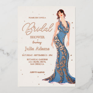 Rose Gold Modern Wedding Dress Bridal Shower