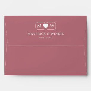 Rose Gold Modern Wedding Envelope Design