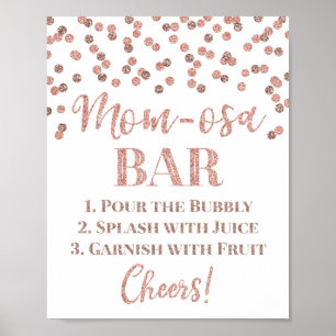 Rose Gold Mom-osa Bar Sign Baby Shower