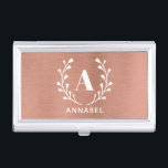 Rose Gold  Monogram Any Initial & Name Custom Business Card Holder<br><div class="desc">Personalise with your own initial. © Gorjo Designs. Made for you via the Zazzle platform.</div>