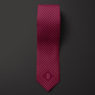 Rose Gold Monogram Diamond Pattern Neck Tie