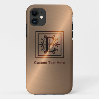 Rose Gold Monogram E iPhone 11 Case