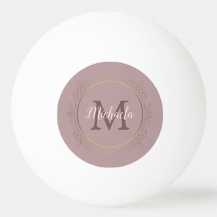 Rose Gold Monogram Elegant Modern Template Ping Pong Ball