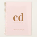 Rose gold monogram initials elegant 2023 planner<br><div class="desc">A feminine rose gold background,  golden text. Personalise and add your monogram initials,  name and a title,  year (any year).</div>