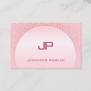 Rose Gold Monogram  Modern Elegant Template Business Card