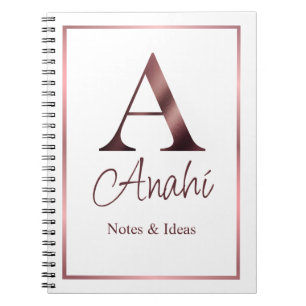 Rose Gold Monogram Notebook