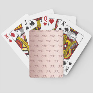 Rose gold monogram pattern initials luxurious playing cards