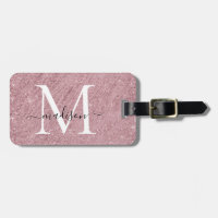 Rose Gold Monogram Script Glitter Sparkle Tinsel