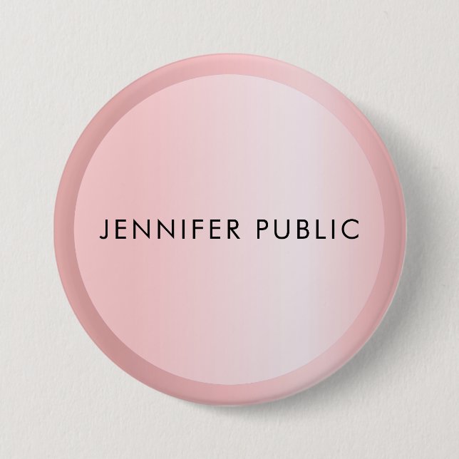 Rose Gold Monogram Template Elegant Modern Large 7.5 Cm Round Badge (Front)