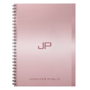 Rose Gold Monogrammed Template Personalised Notebook