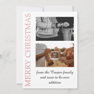 Rose gold, more the merrier baby announcement card