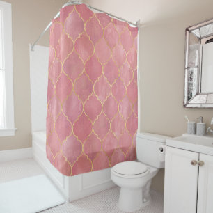 Rose Gold Moroccan  Shower Curtain