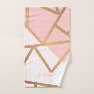 Rose Gold Mosaic Bath Towel Set