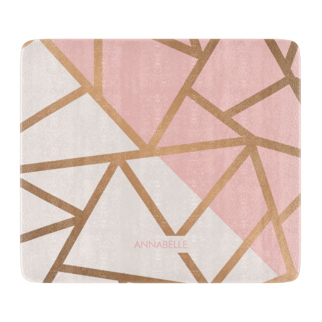 Rose Gold Mosaic Cutting Board (Front)