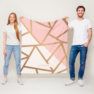 Rose Gold Mosaic Fleece Blanket
