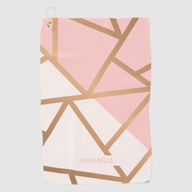 Rose Gold Mosaic Golf Towel (Front)