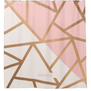 Rose Gold Mosaic Shower Curtain