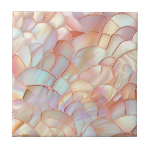 Rose gold mother of pearl tile
