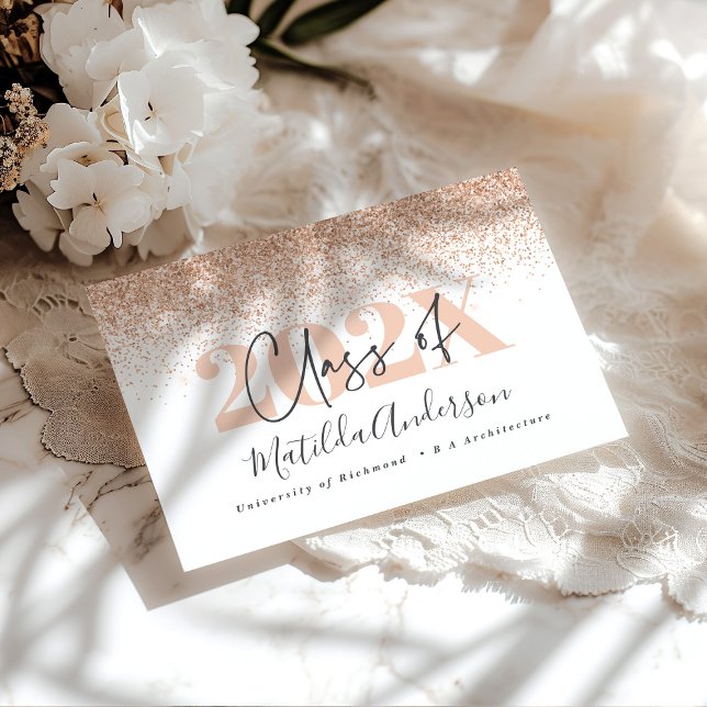 Rose gold multi photo graduation announcement (Creator Uploaded)