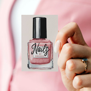 Rose Gold Nail Polish Bottle Nail Technician  Business Card