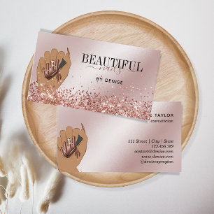 rose gold nail salon woman hand nails technician business card