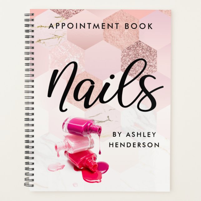 Rose Gold Nails Appointment Planner (Front)