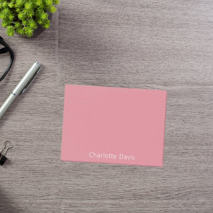 Rose gold name post-it notes