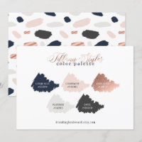 Rose Gold Navy Blue & Blush Colour Palette Card