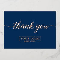 Rose Gold Navy Blue Custom Business logo