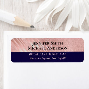 Rose Gold Navy Blue Glitter Foil Look WEDDING